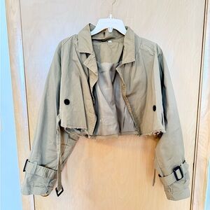 Khaki Cropped Jacket